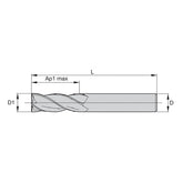 HSS Solid End Mills • HSS Finishers • Series 3405 • Sharp Edge • Weldon® • Inch - Big-tools Industrial Supply Tools for Metal Cutting